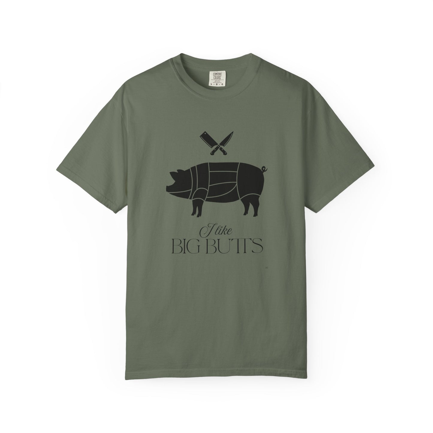 I Like Big Butts – Black Pig & Butcher Knives Funny BBQ T-Shirt | Farm & Grill Humor Tee