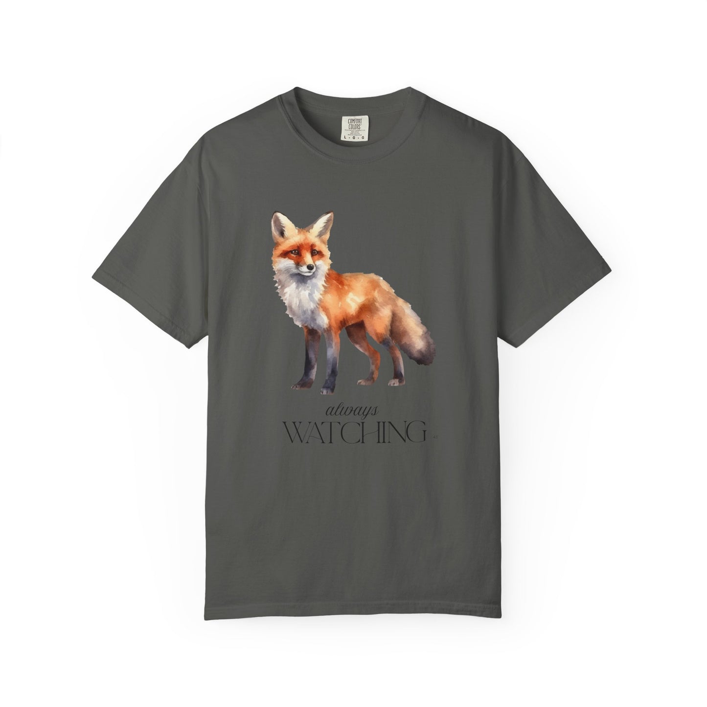 Red Fox Always Watching - Clever Fox Tee - Animal Lover Graphic Top, Fox Lover Shirt